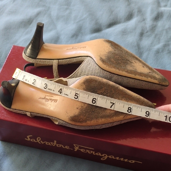 Salvatore Ferragamo Tan Black Heels - Picture 8 of 10